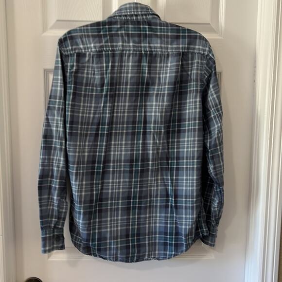 Article 365 Mens Size Small Blue Plaid Cotton Button Down Shirt Long Sleeves - Picture 2 of 7